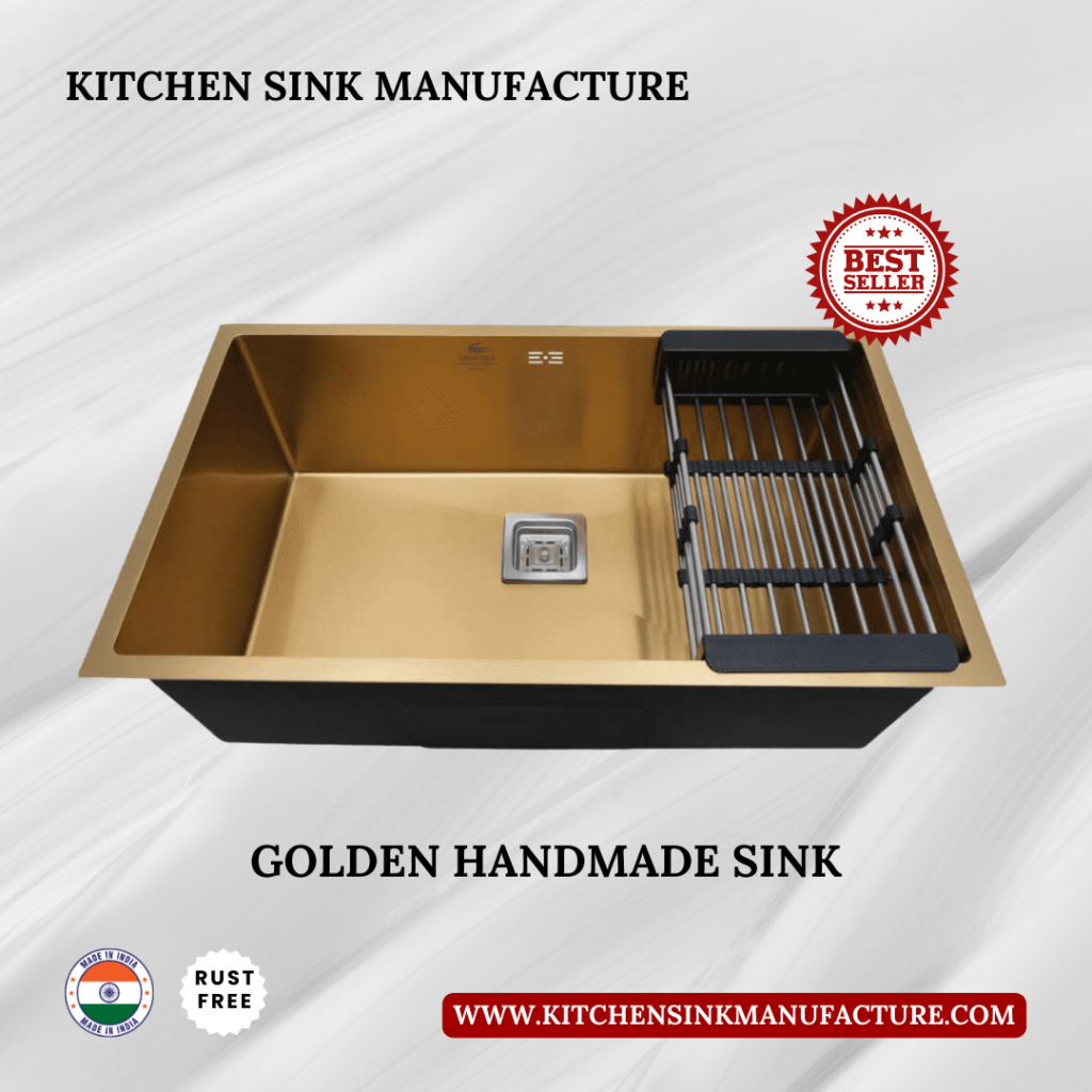 Golden Handmade Kitchen Sink