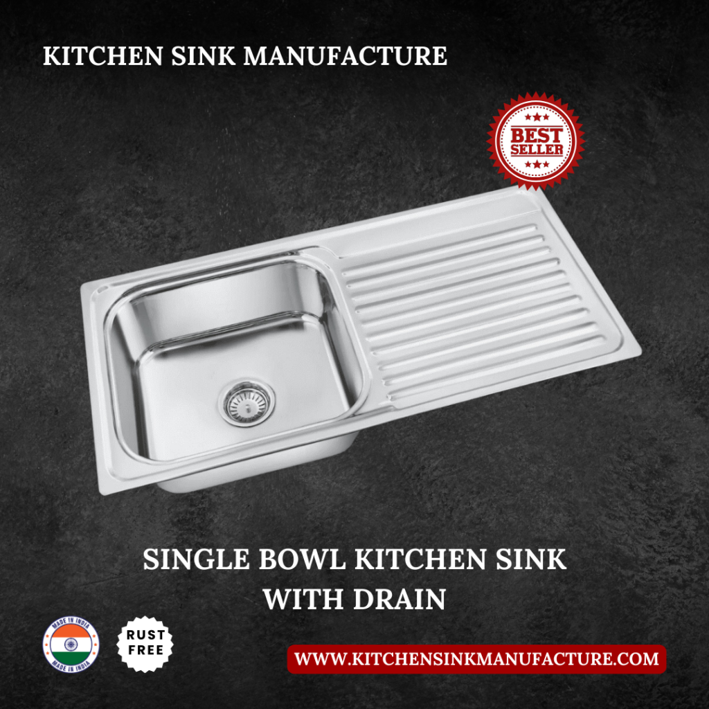 Single Bowl Kitchen Sink Wth Drain (1)